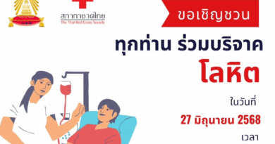 เชิญชวน นักเรียน ครู และบุคลากรโรงเรียนร่วมบริจาคโลหิต ในวันที่ 27 ถุนายน 2568